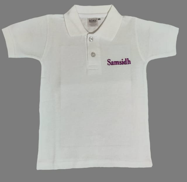 Samsidh T Shirt - White Collar